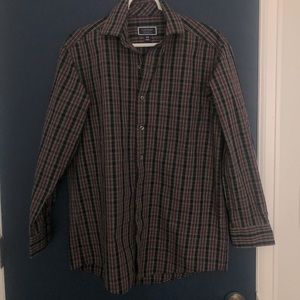 Men’s Black and Red Club Room Button Down Shirt